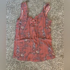 Floral Lace-Up Corset Top